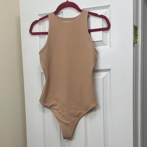 Like New! Abercrombie & Fitch Tan Cut Out Bodysuit